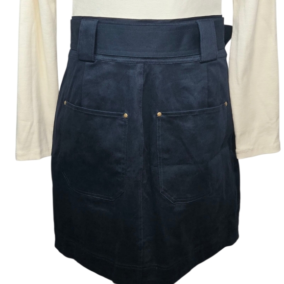 NWT $368 Veronica Beard Morrissey Contrast Belted Mini Dress White/Navy Size M - Picture 8 of 13